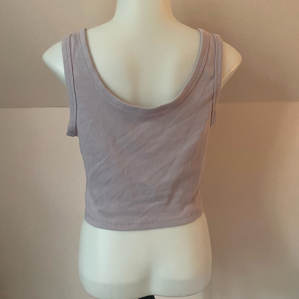 No Boundaries Purple Fitted Crop Tank Top - Picture 2 of 3